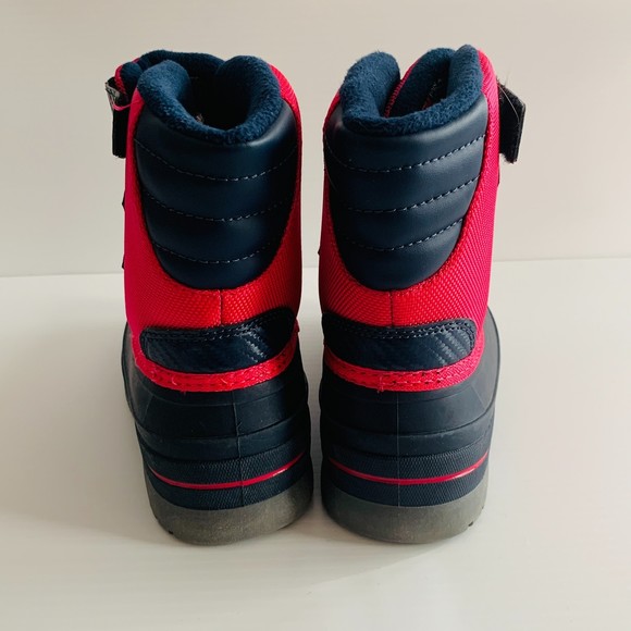 Girl's Size 12 Wonder Nation Insulated Fleece Lined Winter Snow Boots Pink/Navy - Picture 4 of 10